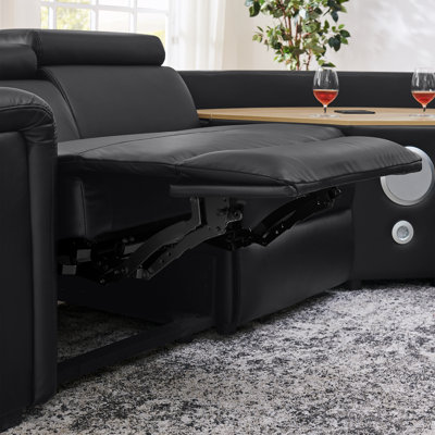 Modern Multifunctional Recliner Sofa, Pu Leather With Storage