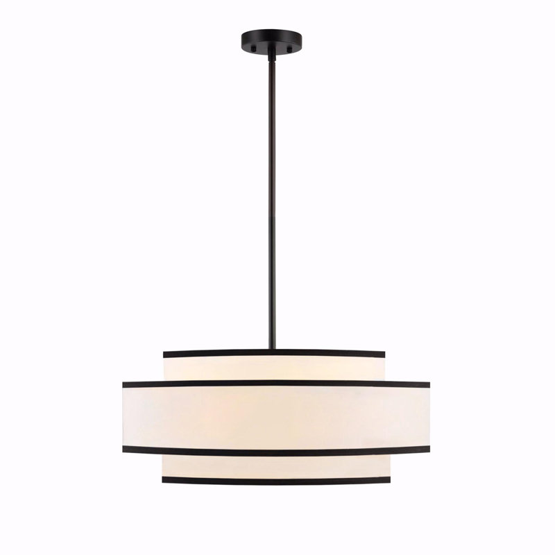 Aasim 18" Modern 4-Light Dimmable Drum Chandelier, Black