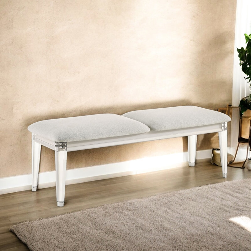 Banc à finition grise et blanche - siège de fabrication d'une profondeur de 18 po, idéal pour une structure de vestibule, capacité de 220 lb