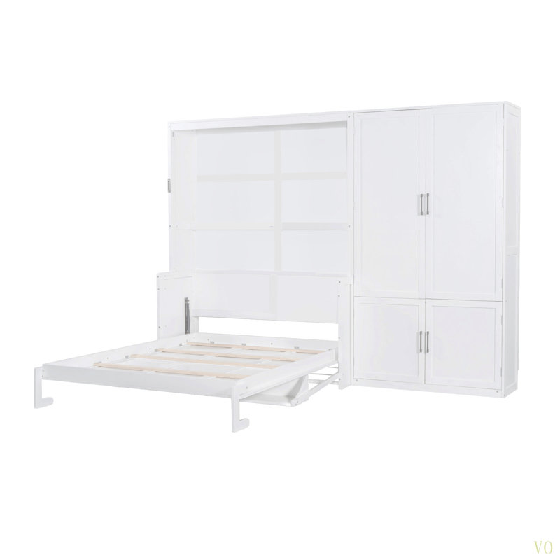 Grand lit escamotable mural avec placard