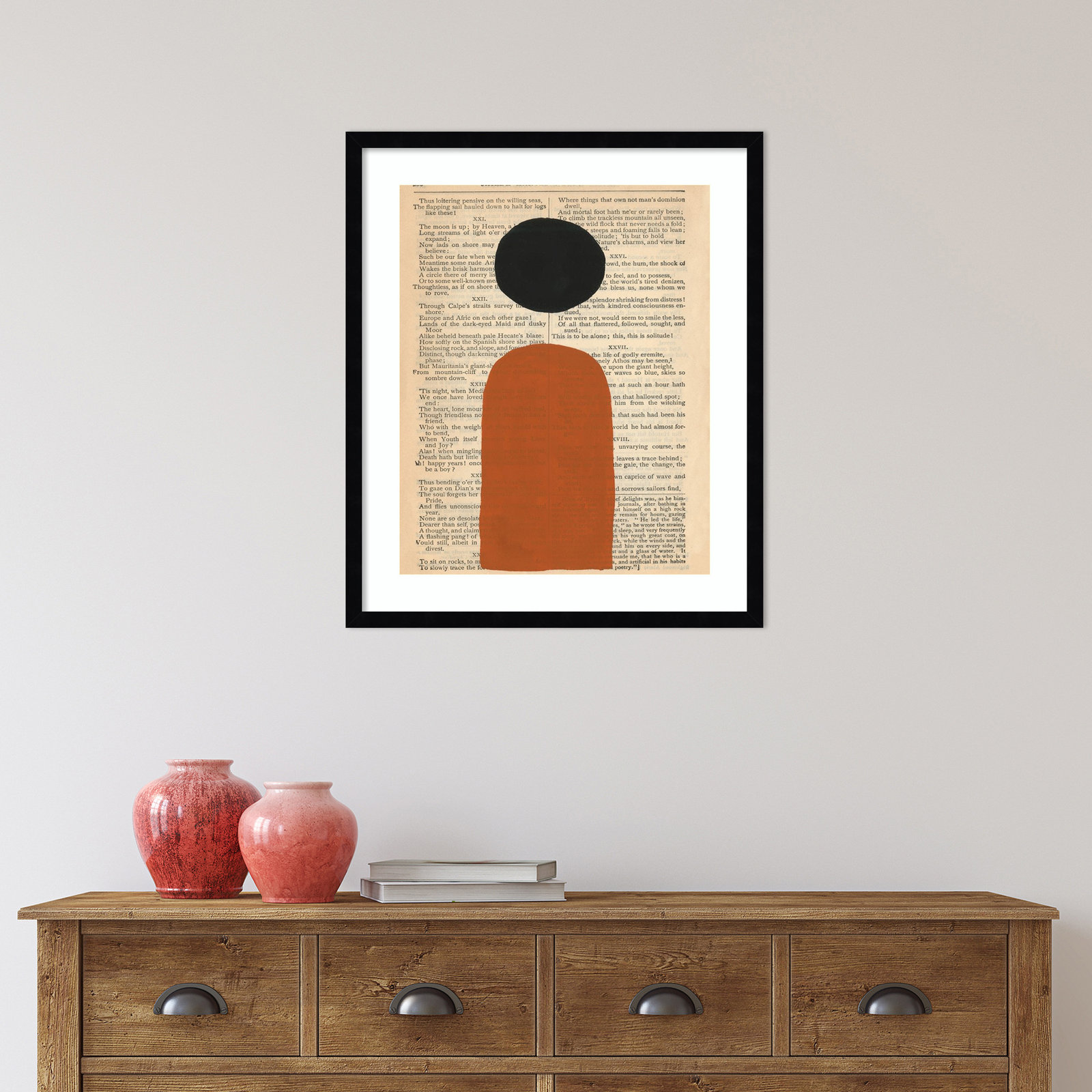 Modern Prose VII Print, 21" W x 25" H, Black