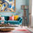 Wooden Body Drum Tripod Floor Lamp With Wooden Shelf