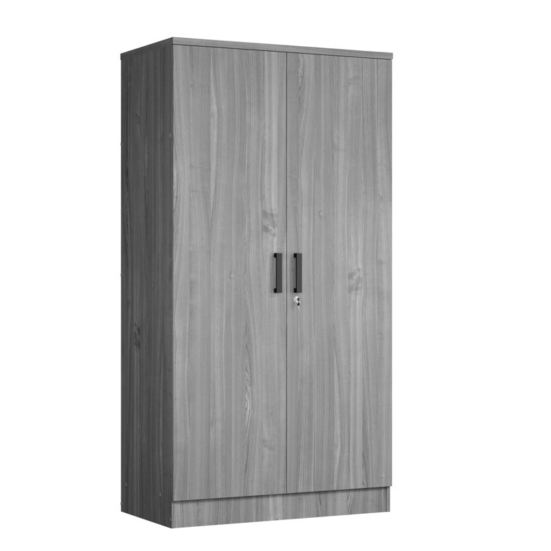 Lacandis 72" High  Large Armoire 2 Door  Hanging and Shelves Wardrobe, Gray