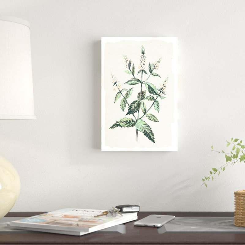 Vert botanique - peinture sur toile tendue, H 12 po x l 8 po