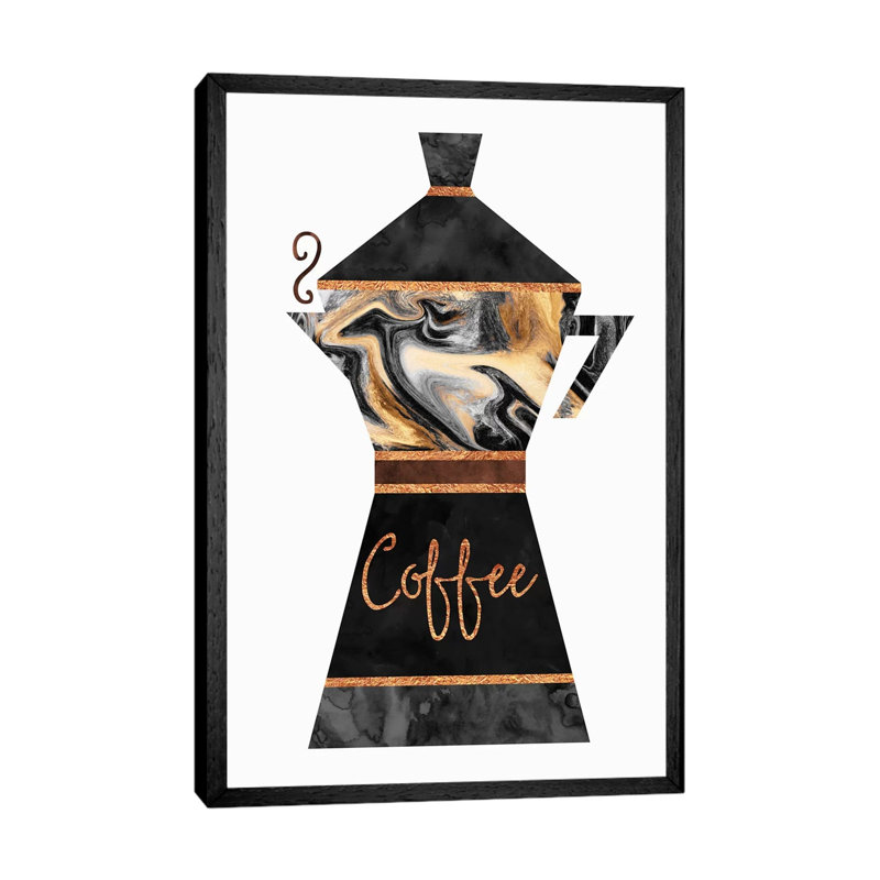 Coffee by Elisabeth Fredriksson - Print on Canvas, Black Framed, 66.04 cm H x 45.72 cm W