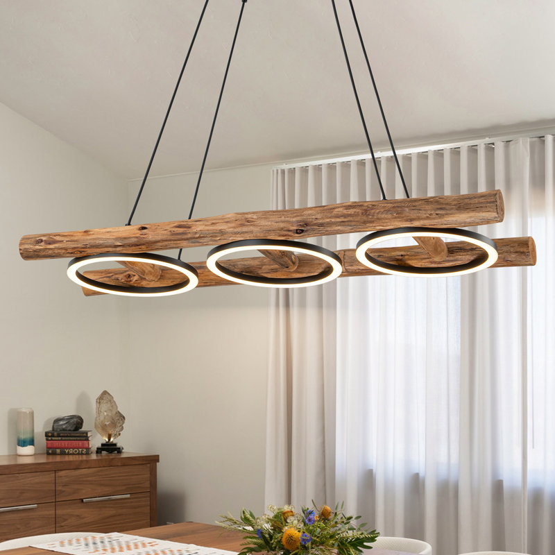 Solid Wood Led Ladder Chandelier