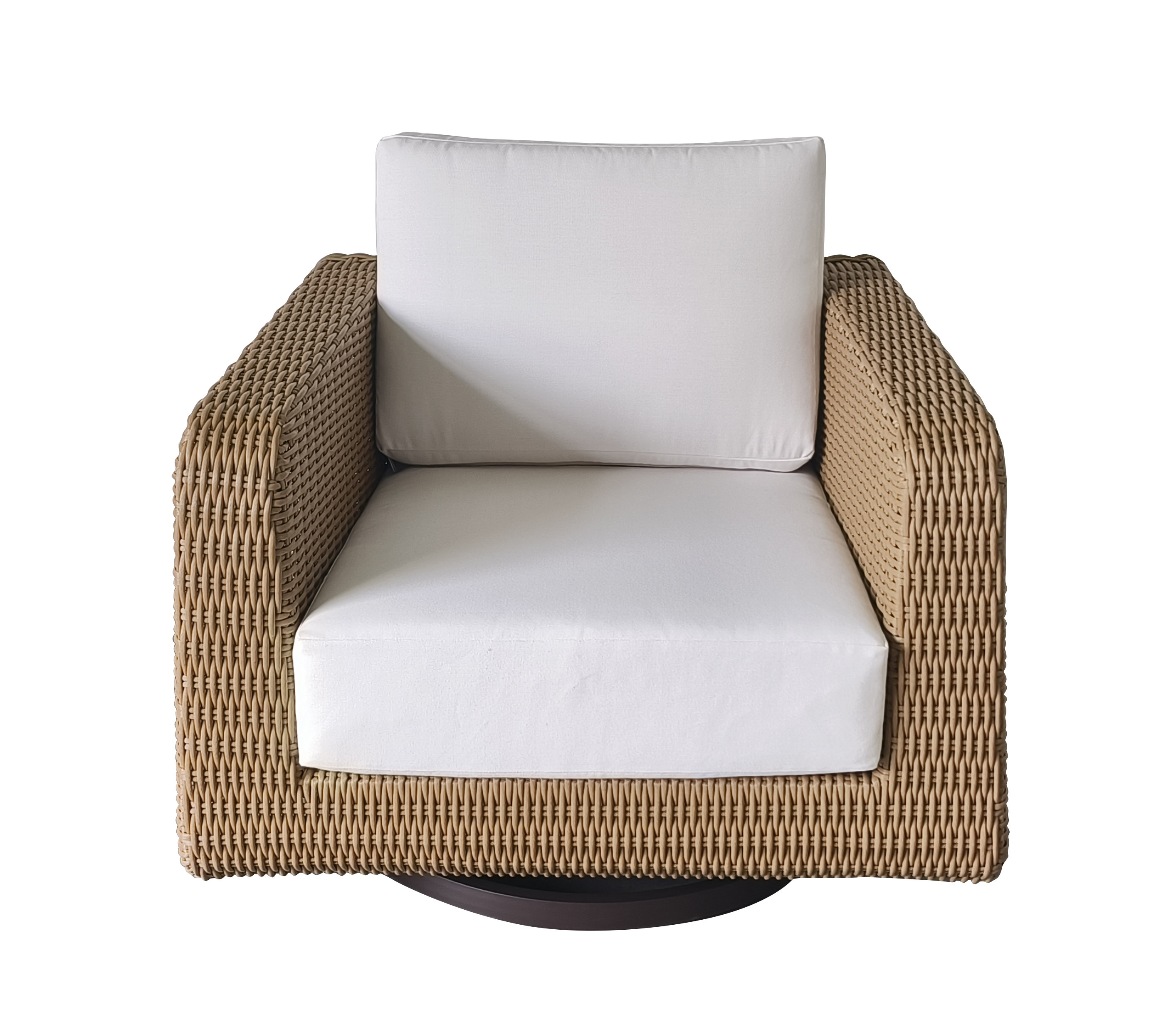 Joss & Main Savannah Wicker Swivel Lounge Chair with Sunbrella Cushions ...