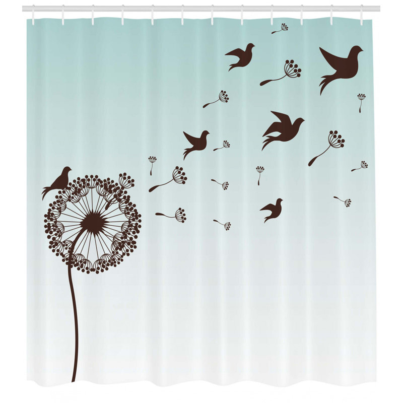 Shower Curtain with Hooks Included, 69" H x 105" W