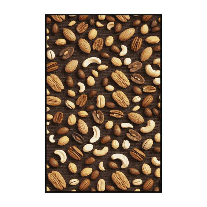 Washable Mixed nuts Desserts Area Rug, Rectangle 8' x 10'