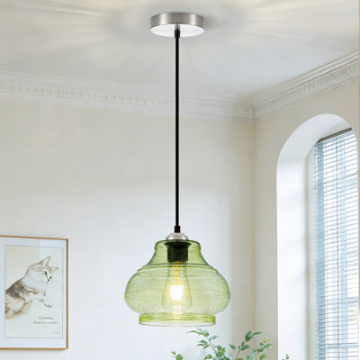 Berngar 1-light Pendant Light With Seed Glass