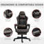Fauteuil ergonomique en cuir Pu brun, hauteur réglable, repose-pieds, brun lombaire confortable, revêtement en cuir, réglable