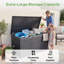 Coffret de rangement extérieur Jaxenor 330 gallons, très grand coffre de rangement étanche en résine pour coussins de terrasse, outils de jardin, accessoires de piscine et mobilier de jardin, noir