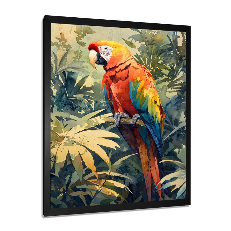 Cohl - Animals Wall Art, Black, 20" H x 12" W, Reproduction encadrée d'une seule photo