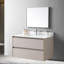 Dessus de meuble-lavabo élégant en pierre frittée 43 x 22 avec lavabo en céramique et trou de robinet attrayant