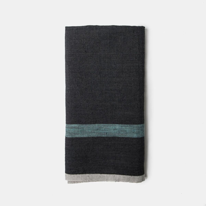 Torchon Tegan, Gris anthracite/aqua
