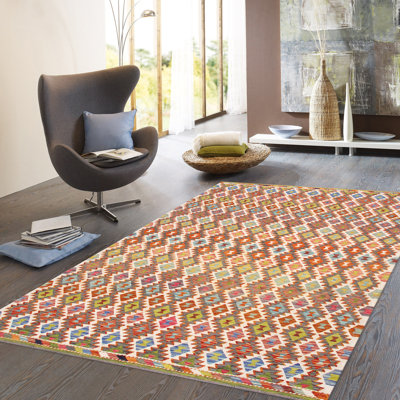 Kilim Hand Knotted Wool Geometric Indoor Rug