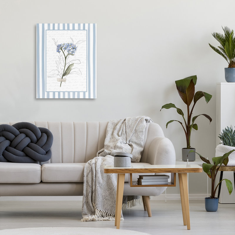 Toile d'herbes rayée rayée de style chalet, design par lettré et doublé, H 20 po x l 16 po