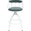 Tabouret de bar de cuisine pivotant de 26 po avec dossier et siège rembourrés, structure en métal, repose-pieds - confortable et élégant, hauteur de comptoir bleue pour un confort ergonomique,-36130611-36130620
