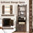 Bedside Tables Tall Nightstands With 5 Open Shelf And Cabinet-2015345473