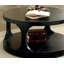 Table de bout style transitionnel avec finition noire antique et structure audacieuse 1pc avec tablette de rangement supplémentaire