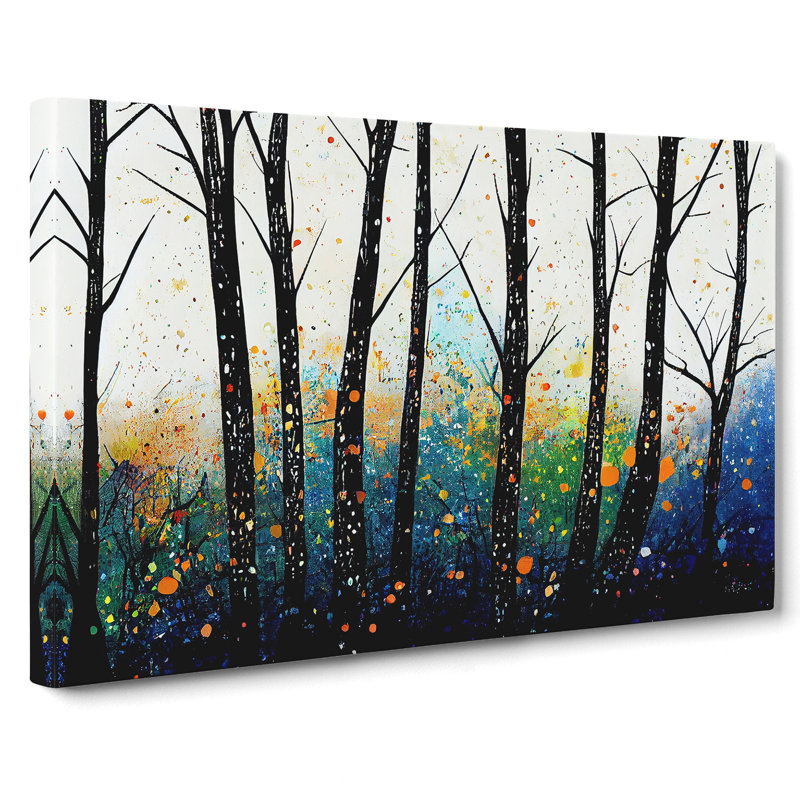 Spring Forest Paint Splash Vol.1 Abstract - Wrapped Canvas Print, 35cm H x 50cm W x 3cm D