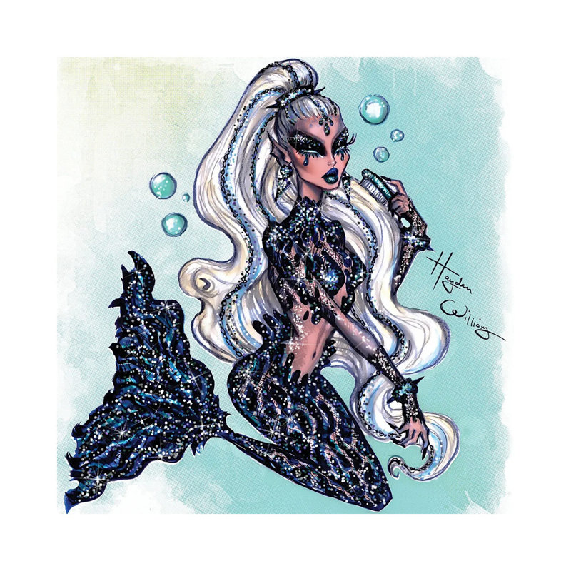 Sea Siren IV by Hayden Williams - Wrapped Canvas Gallery-Wrapped Canvas Giclée, 30.48 cm H x 30.48 cm W