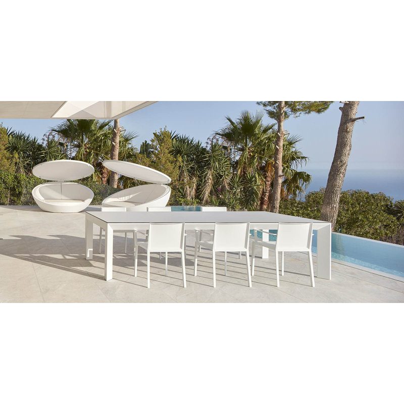 Quatz Stacking Patio Dining Chair, White