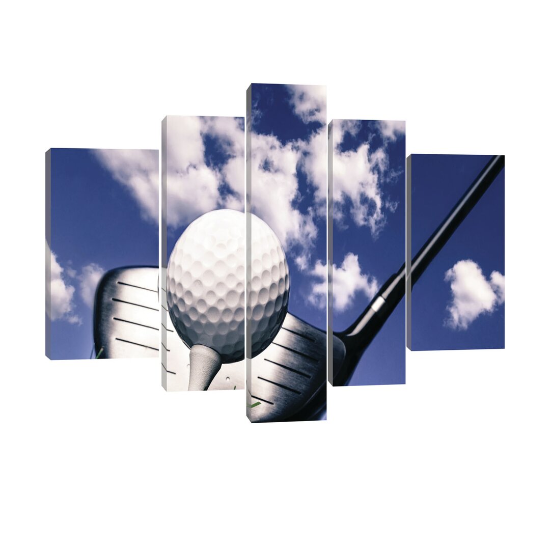 5-tlg. Leinwandbilder-Set Golfspiel Und Blauer Himmel