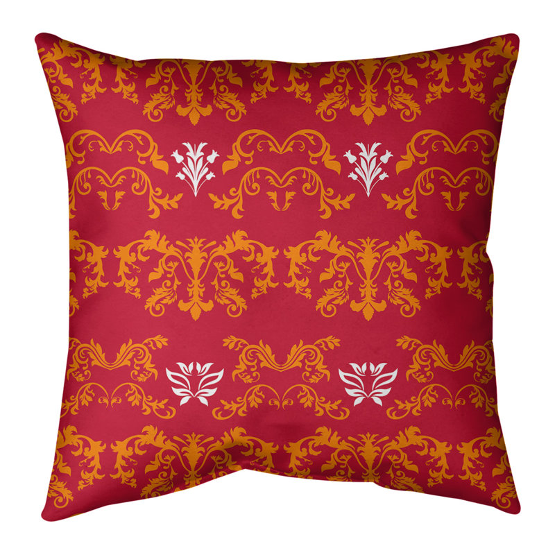 Housse de coussin carrée Tampa Bay, 18" x 18", Pomme à la tire / jaune / blanc, Polyester filé