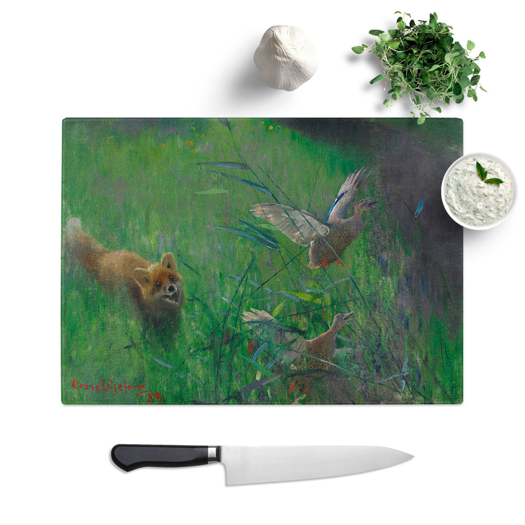 Fox and Seabirds by Bruno Liljefors Chopping Board