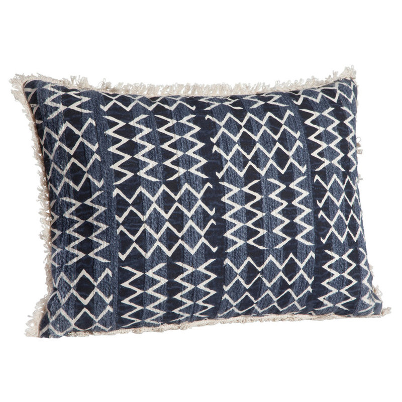 Coussin lombaire bleu marine / blanc - Coussin décoratif pour canapé, chaise de bureau, lit, confort doux
