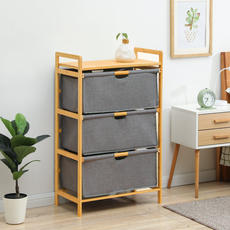 Bathroom Laundry Basket 3 Layers with Tilt Bathroom Storage Basket