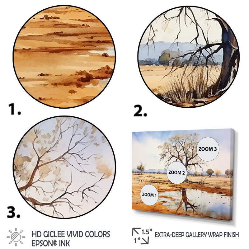 Paysage australien australien V - Australie, art mural, H 12 po x l 20 po x P 1 po, Cadre flottant noir