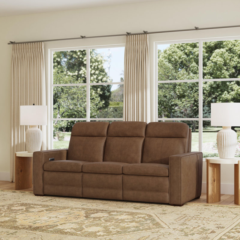 Canapé inclinable électrique avec console Windsor, appuis-tête électriques, lombaire Windsor, Brun