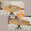 Table de salle à manger extensible ronde pour 2 à 6 personnes, table extensible de 43 à 58 pouces avec base en acier au carbone et 2 chaises en bois massif, mobilier de salle à manger moderne