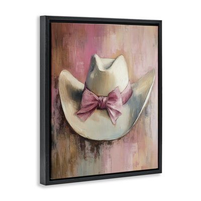 Chapeau de cow-boy avec arc sur cadre flottant, design par Petal Prints Design