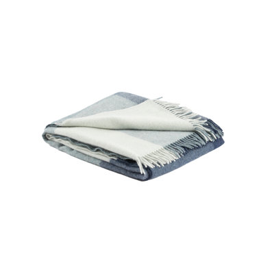 Fibre by Auskin Recycled Wool & Alpaca Plaid Throw 73"L x 59"W - Oversized Cozy Winter Layer