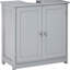Base de meuble-lavabo gris avec lavabo encastré avec tablette réglable pour les produits d'hygiène et les besoins de rangement quotidiens
