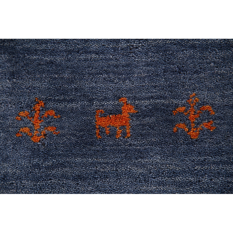 Handmade Striped Gabbeh Indian Area Rug