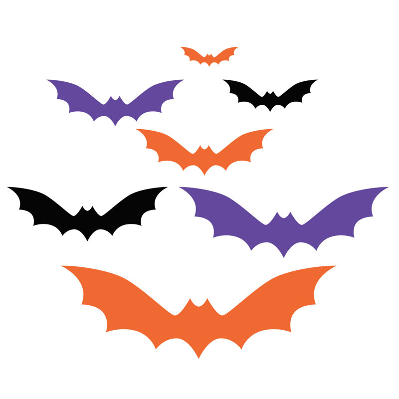 Wall Decal, Black/Purple/Orange