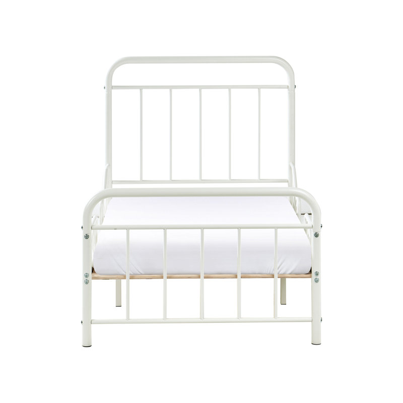 Extendable Kids Bed Metal ANAIS 90 x 200 cm (EU Single) Black, White