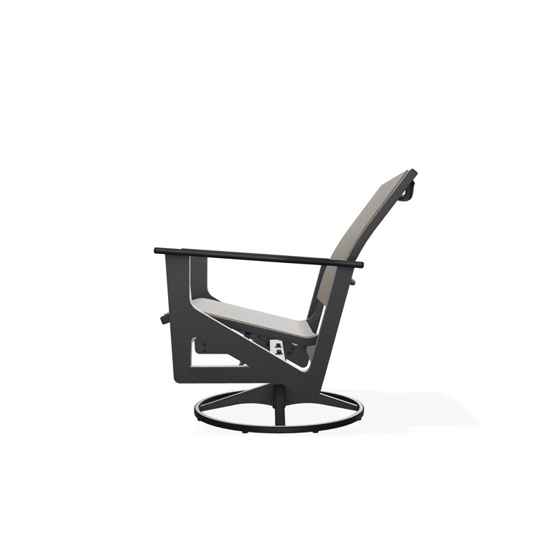 Wexler Outdoor Swivel Lounge Chair, Black, Augustine Shadow