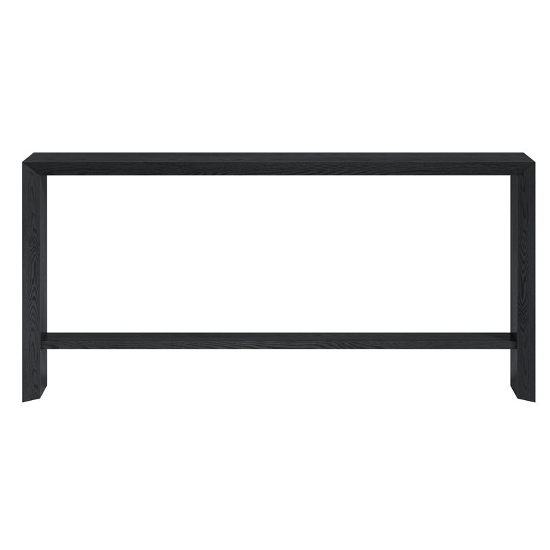 Osman Rectangular Console Table in Antiqued Gray Oak, Black, 30" H x 64" W x 11.63" D