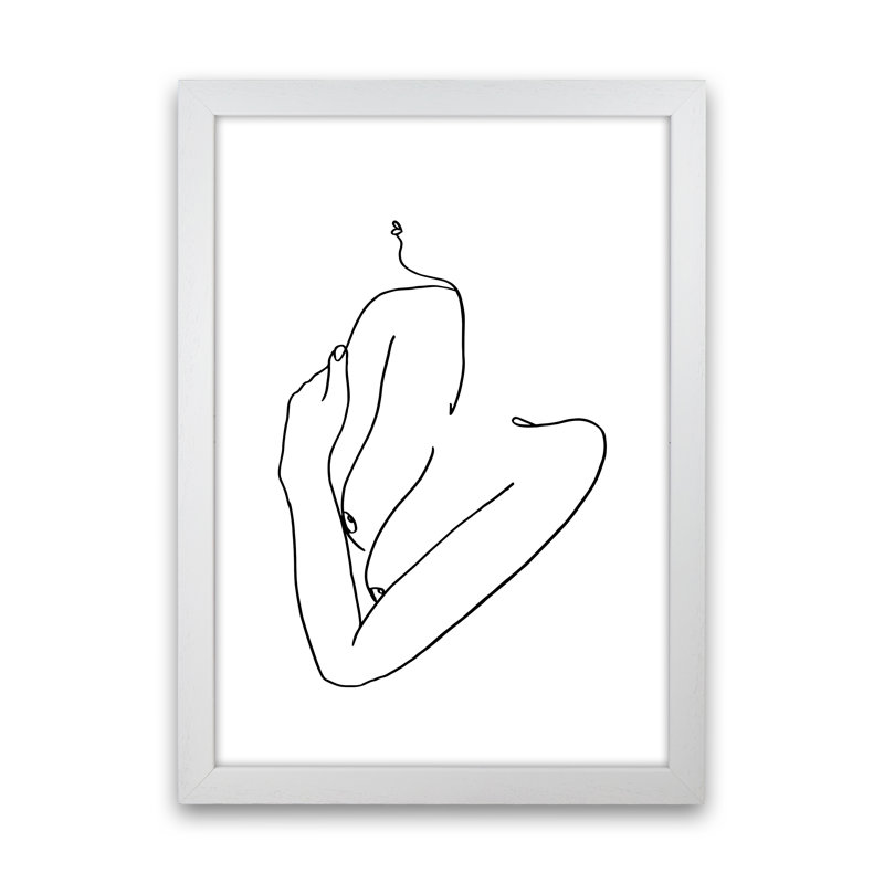 Female Holding Arms - Print, 88cm H x 64cm W x 3cm D, White Frame