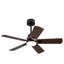Ventilateur de plafond intérieur / extérieur intelligent 42 po avec lumière, 6 pales double finition noir / noyer, télécommande, DEL à intensité variable, moteur à courant continu silencieux à 6 vitesses, réversible