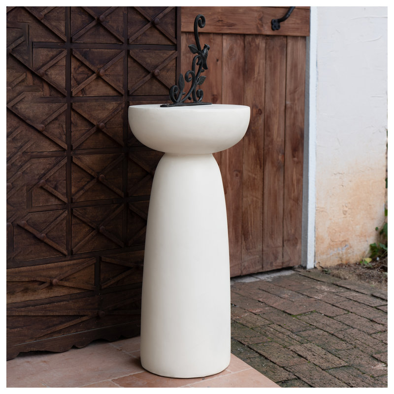 Support à plante blanc en oxyde de magnésium, piédestal d'intérieur de 28 pouces de hauteur pour plantes en pot et sculptures