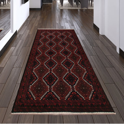 One-of-a-Kind Hand-Knotted 1980s Rizbaft Red 3'5" x 6'1" Wool Area Rug