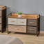 Commode 5 bacs, commode à 2 niveaux avec structure en acier, bois