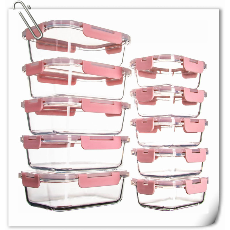 Donavyn Glass Food Storage Container, Pink