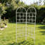 Ensemble de treillis de jardin en métal 2 pièces, support à plantes antirouille 72 x 19,6 po pour plantes d'extérieur blanc crème